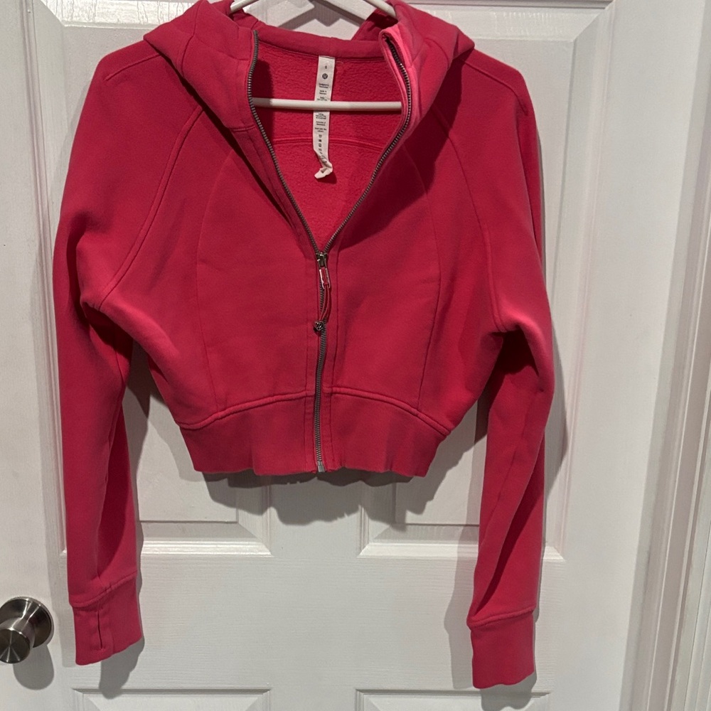 Lululemon Athletica pink Cropped Hoodie scuba